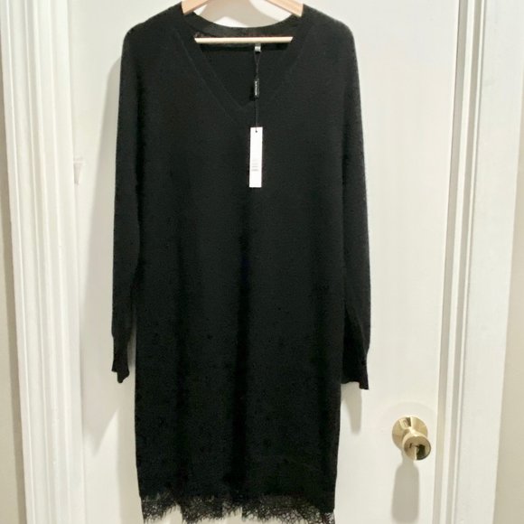 (4) NWT Tahari Essential Cashmere Minimalist Work V-Neck Midi Knit Dre…